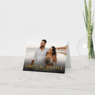 Cartão De Agradecimento Forever Grateful Gold Foil Casamento Obrigado Foto