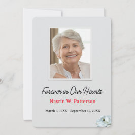 Cartão De Agradecimento Forever in Our Hearts Photo Funeral Memorial