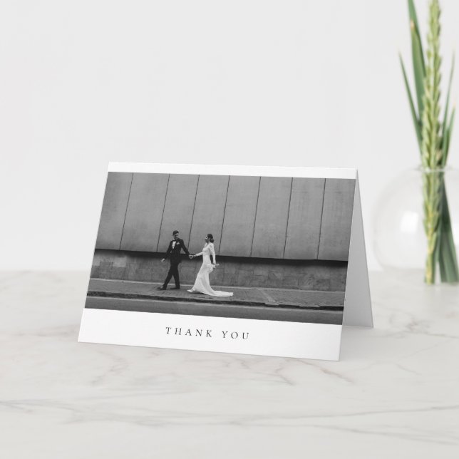 Cartão De Agradecimento Formal Classic Wedding Photo Folded Thank You Card (Frente)