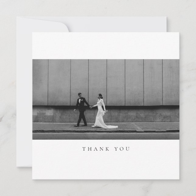 Cartão De Agradecimento Formal Classic Wedding Photo Thank You Card (Frente)