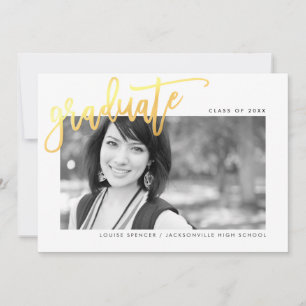 Cartão De Agradecimento formando 2020, moderno e com cobertura falsa ouro