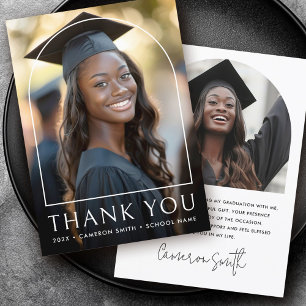 Cartão De Agradecimento Formando clássico de fotografia de graduação em ar