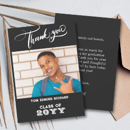 Cartão De Agradecimento Formando da Escola Moderna de Fotografias a Preto 