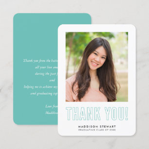 Cartão De Agradecimento formando fotográfico simples moderno OBRIGADO MENT