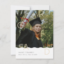 Cartão De Agradecimento FORMANDO letras em folha com borda ondulada