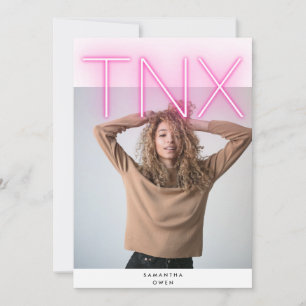 Cartão De Agradecimento Formando Simples TNX NX - NEON PINK Bold Ultra Mod