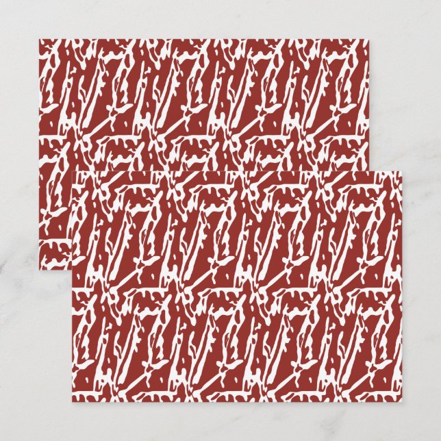 Cartão De Agradecimento Formas de abstrato vermelho e laranja se misturam  (Frente/Verso)