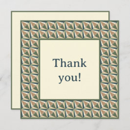 Cartão De Agradecimento Formas de diamante em tons neutrais