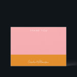 Cartão De Agradecimento Formas Geométricas Simples Chá de panela Cor-de-Ro<br><div class="desc">Formas Geométricas Simples Personalizadas Cartões de agradecimentos Moderno Cor-de-rosa e Laranja</div>