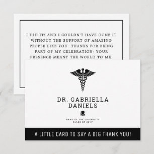 Cartão De Agradecimento Formatura Personalizada de Médico de Escola de Med