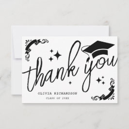 Cartão De Agradecimento Formatura Personalizada Elegante Roteiro Estrelas 