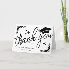 Cartão De Agradecimento Formatura Personalizada Roteiro Elegante Estrelas 