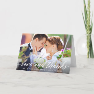 Cartão De Agradecimento Forragem de Casamento por Caligrafia Moderna e Obr