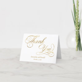 Cartão De Agradecimento Fortalecimento da caligrafia branca e dourada