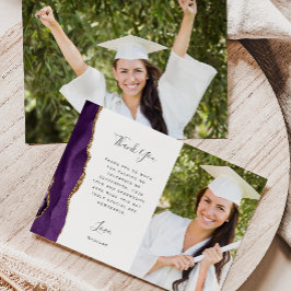 Cartão De Agradecimento Foto Ágata Roxa Graduação Letra Dourada