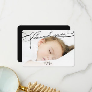 Cartão De Agradecimento Foto baseado num guião do monograma transversal d