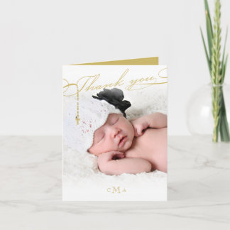 Cartão De Agradecimento Foto baseado num guião do monograma transversal do