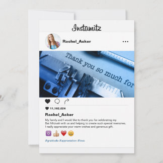 Cartão De Agradecimento Foto: Bat Mitzvah ou Bar Mitzvah