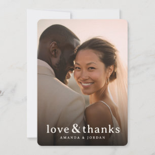 Cartão De Agradecimento Foto Bege Romântica