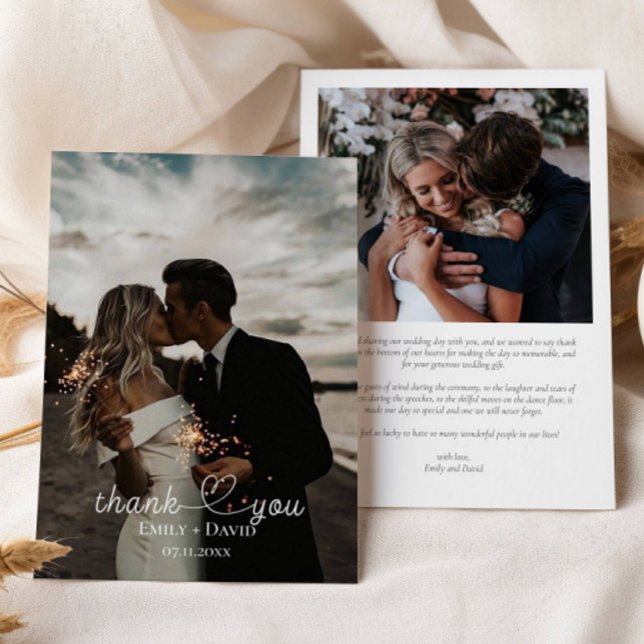 Cartão De Agradecimento Foto Cardíaco Maldição Mão-Escrita Obrigado (Criador carregado)