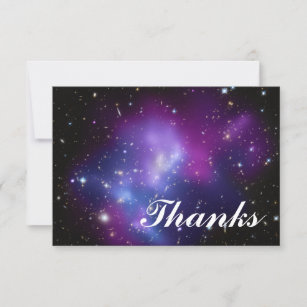 Cartão De Agradecimento Foto Celestial de Galáxia Roxa de Cluster