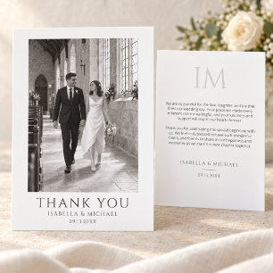 Cartão De Agradecimento Foto Clássica de Casamento Formal