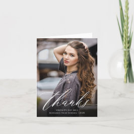 Cartão De Agradecimento Foto Clássica de Graduação Elegance