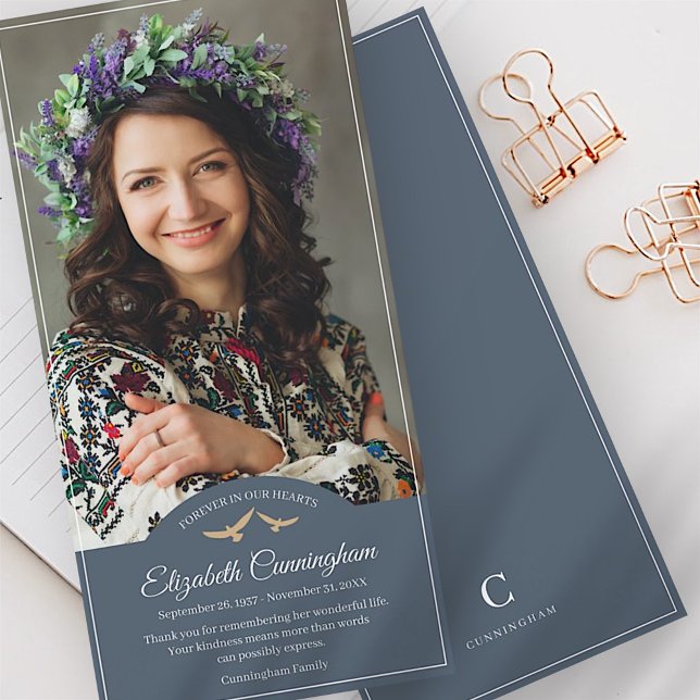 Cartão De Agradecimento Foto Clássica de Monograma de Aves do Memorial Fun (Criador carregado)