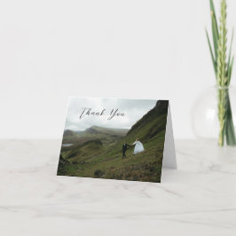Cartão De Agradecimento Foto Clássica Preto e Branco Casamento Atemporal