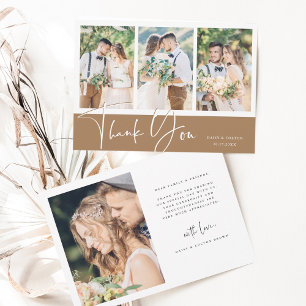 Cartão De Agradecimento Foto com na moda Lettered Wedding 4