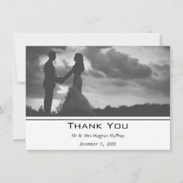 Cartão De Agradecimento Foto Contemporânea Preta e Branca