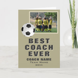 Cartão De Agradecimento Foto da Equipe do Melhor Treinador de Futebol de T