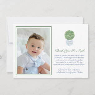 Cartão De Agradecimento Foto da família de chaves gregas verde do Hunter 