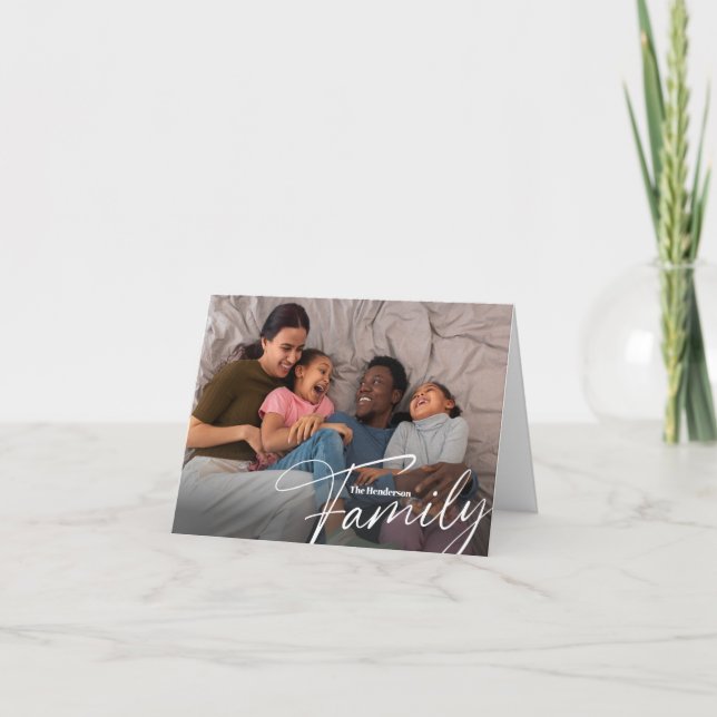 Cartão De Agradecimento Foto da família personalizada simples (Frente)