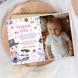 Cartão De Agradecimento Foto da Festa de aniversário fantasma do Spooky Ha