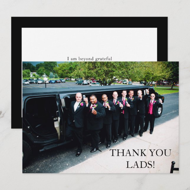 Cartão De Agradecimento Foto da Festa de Solteiro (Frente/Verso)