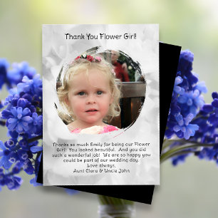 Cartão De Agradecimento Foto da Flower Girl Obrigado Mensagem