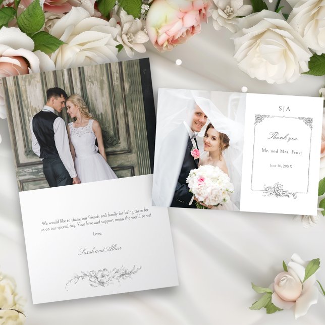 Cartão De Agradecimento Foto da Imagem do Rococo Francês Elegante (Criador carregado)