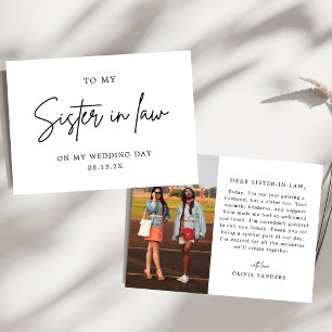 Cartão De Agradecimento Foto Da Minha Irmã Em Direito No Dia Do Meu Casame