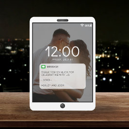 Cartão De Agradecimento Foto da Tela de Bloqueio do Telefone Celular