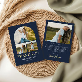 Cartão De Agradecimento Foto de 4 Graduação Simples Elegante Minimalista