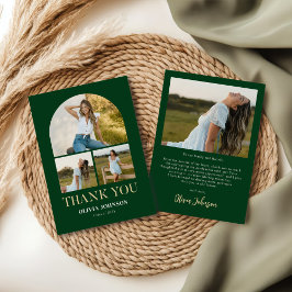 Cartão De Agradecimento Foto de 4 Graduação Simples Elegante Minimalista