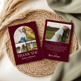 Cartão De Agradecimento Foto de 4 Graduação Simples Elegante Minimalista