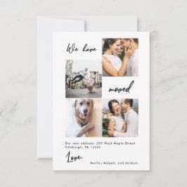 Cartão De Agradecimento Foto de Alteração de Endereço Preta de Pontos Mode