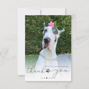 Cartão De Agradecimento Foto de animal de estimação personalizada de veter