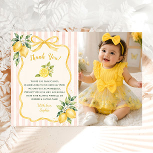 Cartão De Agradecimento Foto de Aniversário Amarelo Moderno do Nosso Amor