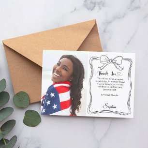 Cartão De Agradecimento Foto de aniversário arco manuscrito
