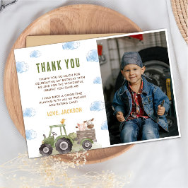 Cartão De Agradecimento Foto de Aniversário com Animais da Fazenda