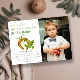 Cartão De Agradecimento Foto de aniversário da Rua de Shamrock Patrick Day