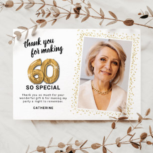Cartão De Agradecimento Foto de Aniversário de Adulto Moderno de 60 anos